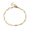 Ion Plating(IP) 304 Stainless Steel Rhombus Link Chain Bracelets for Women BJEW-D023-02G-1