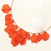 Petal Resin Charm & Alloy Pendant Necklaces & Stud Dangle Earring Sets FS-WG0777B-01-2