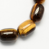 Barrel Shaped Gemstone Natural Tiger Eye Stone Beads Strands G-S114-30-1