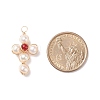 Natural Carnelian & White Freshwater Pearl Pendants PALLOY-JF01660-03-4