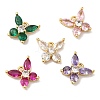 Brass Micro Pave Cubic Zirconia  and Glass Pendants KK-Q772-13G-1