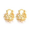 Rack Plating Brass ABS Imitation Pearl Hoop Earrings EJEW-M029-04G-1