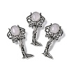Angel Brass Natural Rose Quartz Pendants KK-D361-02AS-19-1