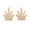 Brass Micro Pave Cubic Zirconia Pendants KK-N262-109A-G-1