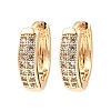 Brass Micro Pave Cubic Zirconia Hoop Earring EJEW-D078-46KCG-1