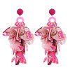 Alloy Acrylic Dangle Stud Earrings FS-WG3C6DF-08-1