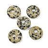 Natural Dalmatian Jasper Donut/Pi Disc Charms G-G142-02I-1