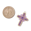 Glass Seed Beaded Cross Pendants PALLOY-MZ00826-03-2