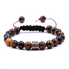 Natural Tiger Eye Braided Bead Bracelets TW4699-3-1