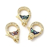 Brass Micro Pave Clear Cubic Zirconia Lobster Claw Clasps KK-K385-009G-1