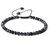 4mm Natural Snowflake Obsidian Beaded Braided Bracelets SY1950-21-1