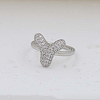 Brass Micro Pave Clear Cubic Zirconia Cuff Rings FS-WG17FF6-25-1