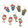 4Pair Christmas Iron Dangle Earrings for Women EJEW-TA00594-2