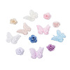 Beadthoven 24Pcs 12 Style 3D Rose Organgza Lace Embroidery & Butterfly Ornament Accessories DIY-BT0001-48-11