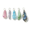 5Pcs Electroplated Natural Quartz Pendants PALLOY-JF03150-1