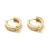 Rack Plating Brass Micro Pave Clear Cubic Zirconia Hoop Earrings Findings ZIRC-C037-02G-1