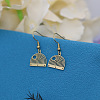 304 Stainless Steel Fan Dangle Earrings for Women WG7EBCE-01-1
