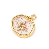 Transparent Epoxy Resin Brass Pendants KK-B163-01G-03-2