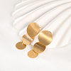 Brushed Round 201 Stainless Steel Dangle Stud Earring LS-XW5128-1-2