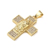 Brass Micro Pave Clear Cubic Zirconia Pendants CU-CBAC53C-01G-2
