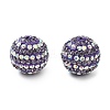 Stripe Pattern Polymer Clay Rhinestone Beads CLAY-NH0001-01K-1