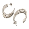Tarnish Resistant Letter C 202 Stainless Steel Multi Layered Stud Earrings EJEW-H003-14P-2