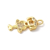 Brass Micro Pave Cubic Zirconia Pendants KK-P292-21F-G-2