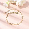 Brass Link Paperclip Chains Bracelet for Women BJEW-A065-03G-2