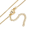 Brass Micro Pave Clear Cubic Zirconia Pendant Box Chain Necklaces for Women NJEW-U015-08G-02-3