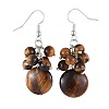 Natural Tiger Eye Dangle Earrings EJEW-JE03586-03-2