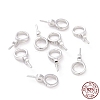 Anti-Tarnish Rhodium Plated 925 Sterling Silver Screw Eye Peg Bails STER-D035-46P-5