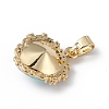 Real 18K Gold Plated Rack Plating Brass Micro Pave Clear Cubic Zirconia Pendants KK-C015-05G-08-3