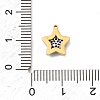 304 Stainless Steel Micro Pave Cubic Zirconia Charms STAS-I356-04G-08-3