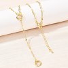 Brass Dapped Chain Y Lariat Necklaces NJEW-H087-06H-G-1