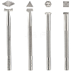 4Pcs 4 Styles DIY Alloy Leather Carving Embossing Tool FIND-BBC0004-28-6
