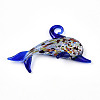 Handmade Silver Foil Lampwork Big Pendants LS-LAMP-T023-13B-1