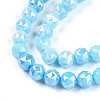 Anti-Tarnish Electroplate Glass Beads Strands X-GLAA-N010-8mm-01-3