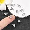 SHEGRACE Brass Pave Clear Cubic Zirconia Teardrop Chandelier Component Links XGRQ2O074-428P-5