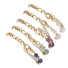 Round & Square Natural Gemstone Beads Link Bracelets BJEW-JB13487-5