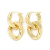 Brass Double Interlocking Oval Dangle Hoop Earrings for Women EJEW-E275-05G-1