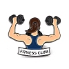 Fitness Club Word Enamel Pin JEWB-O008-F01-1