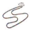 3MM 304 Stainless Steel Rhinestone Cup Chain Necklaces for Women NJEW-G175-01P-01-4