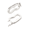 2Pcs 925 Sterling Silver Micro Pave Clear Cubic Zirconia Twister Clasps STER-PH0003-09P-1