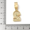 Brass Clear Cubic Zirconia European Dangle Charms LS-KK-R003-01G-02-4