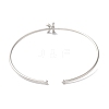 Rack Plating Brass Micro Pave Clear Cubic Zirconia Letter Open Cuff Bangles BJEW-A018-01P-K-3