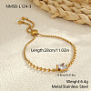Adjustable 304 Stainless Steel Box Chain & Ball Chain Slider Bracelets WGFC0C2-06-1