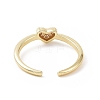 Clear Cubic Zirconia Heart Open Cuff Ring RJEW-E072-13G-3