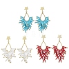 3 Pairs Handmade Glass Seed Beads Dangle Stud Earrings EJEW-MZ00564-2
