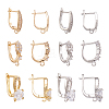 12Pcs 6 Style Brass Micro Pave Cubic Zirconia Hoop Earring Findings ZIRC-PJ0001-06-11