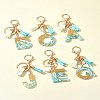 Transparent Epoxy Resin Pendant Keychains KEYC-FS00022-01-10